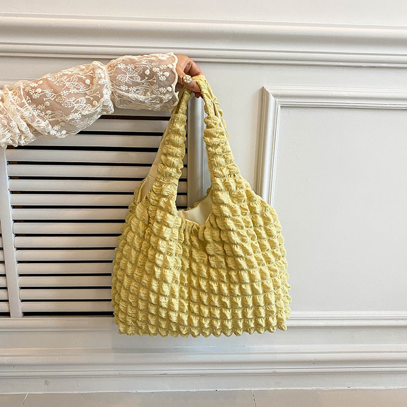 Pleated Cloud Puff Armpit Tote Bag