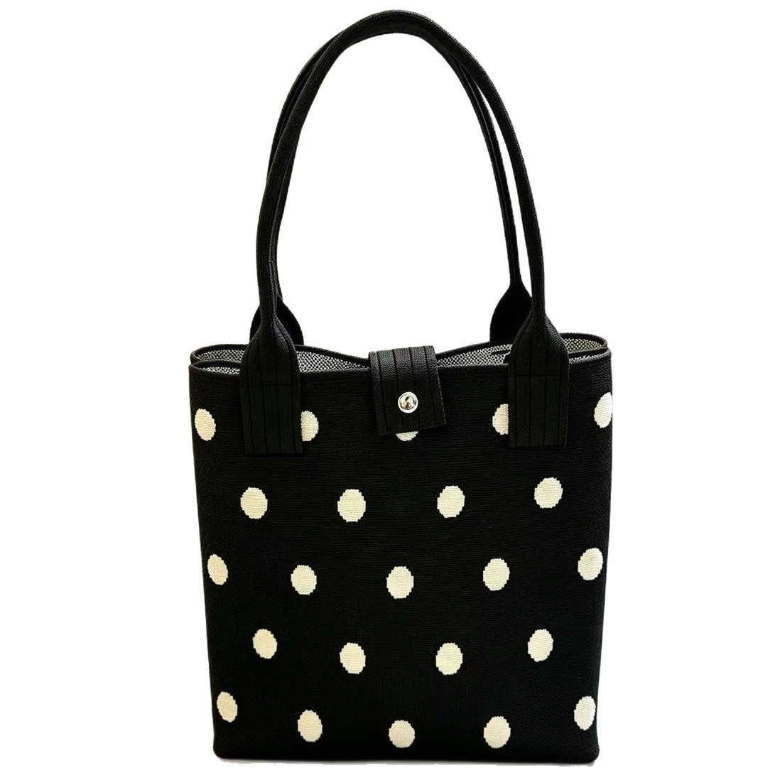 Casual Assorted Patterns Textured Snap Closure Tote Bag