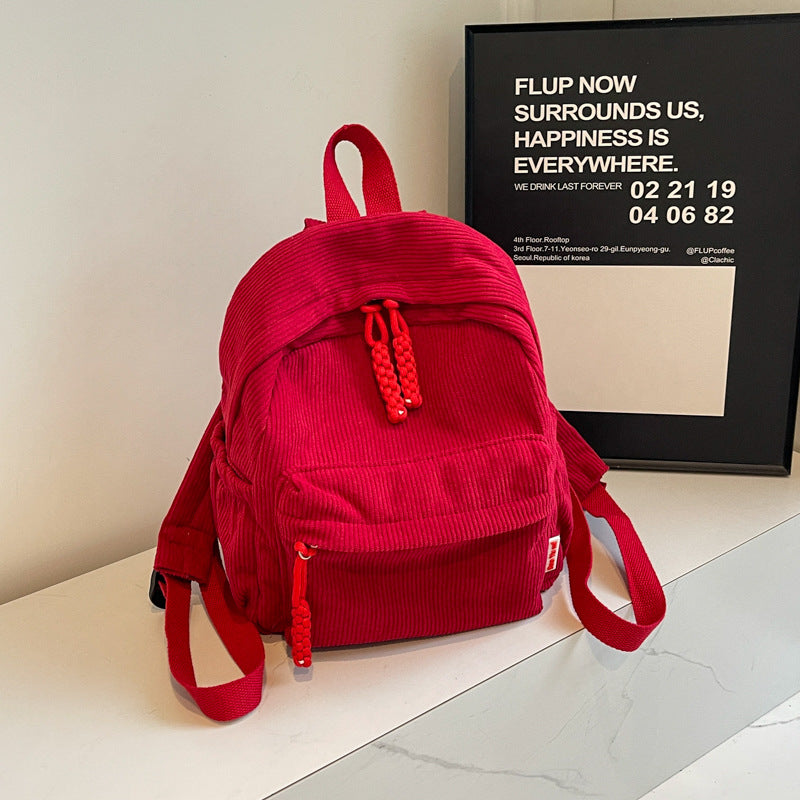Corduroy Small Forest Casual Backpack