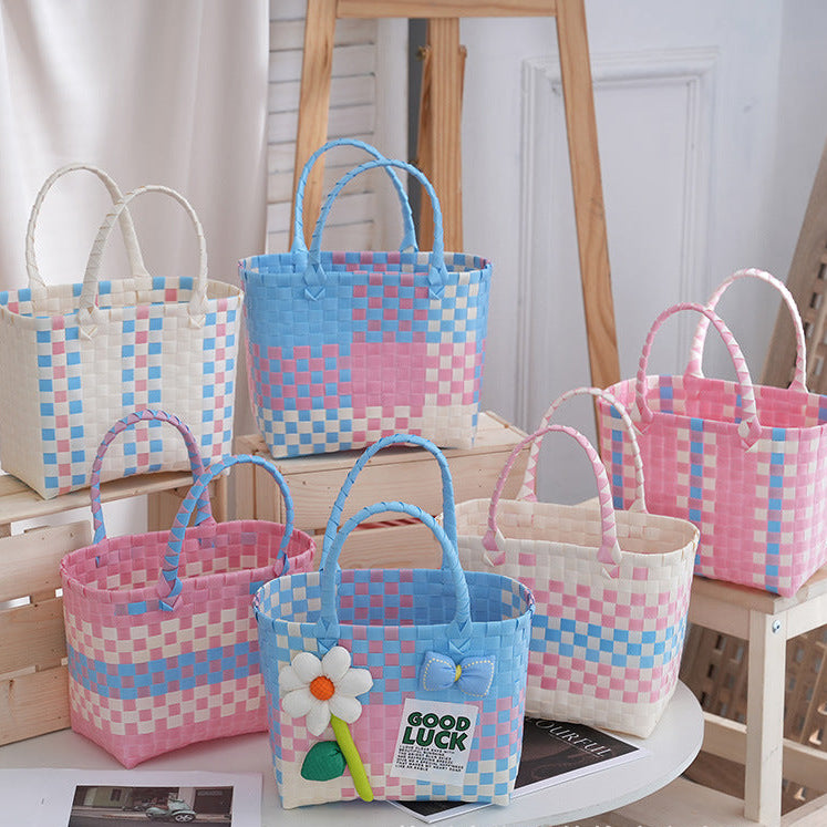 Decorative Plastic Woven Handbag