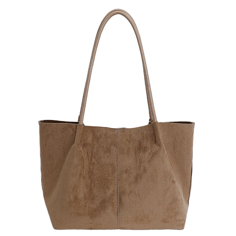 Women Fall New Suede Large 2026 Korean Casual Shoulder Tote Bag