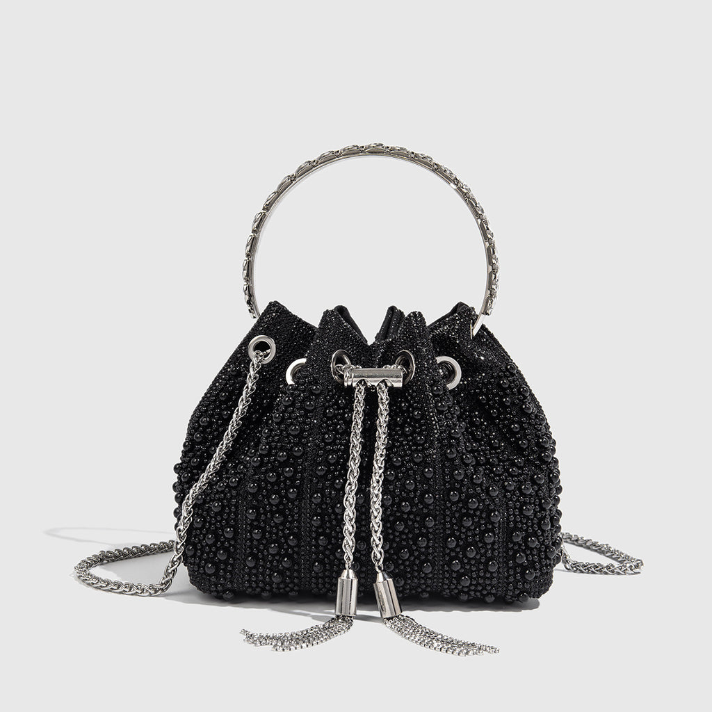 Gradient Full Diamond Tassel Evening Bag