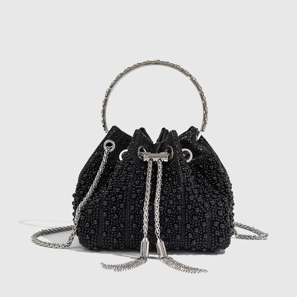 Gradient Full Diamond Tassel Evening Bag