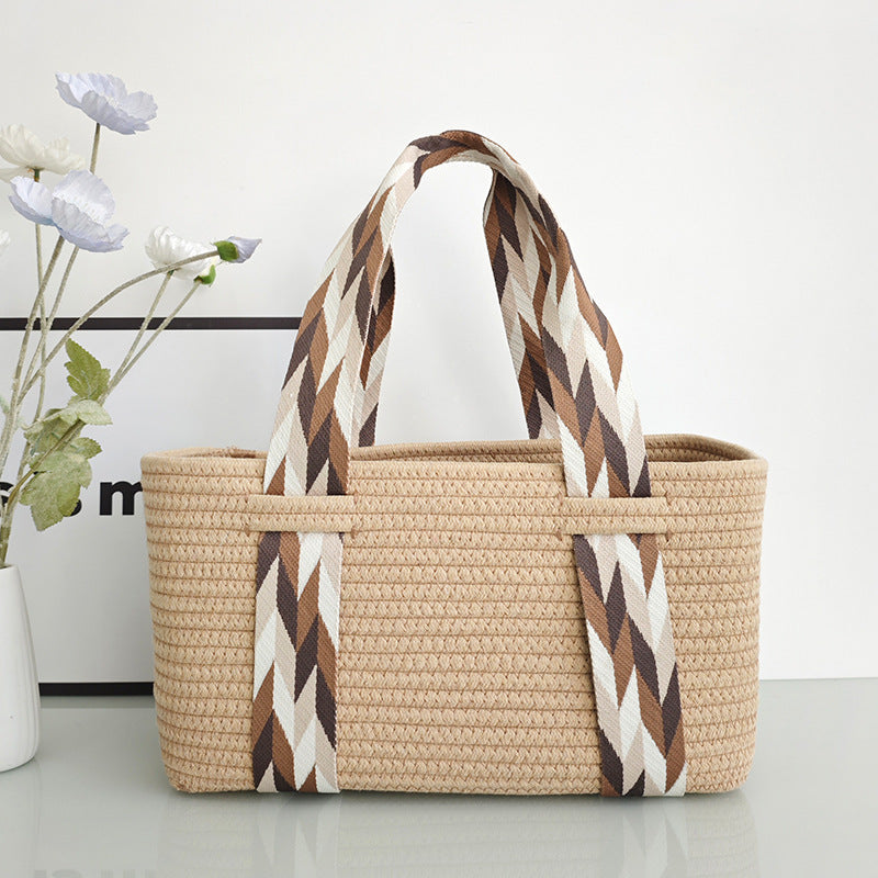 Handmade Large Capacity Straw Picnic Basket