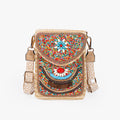Women Luxury Straw Crossbody Bag, Fashion Beaded Woven Phone Shoulder Bag