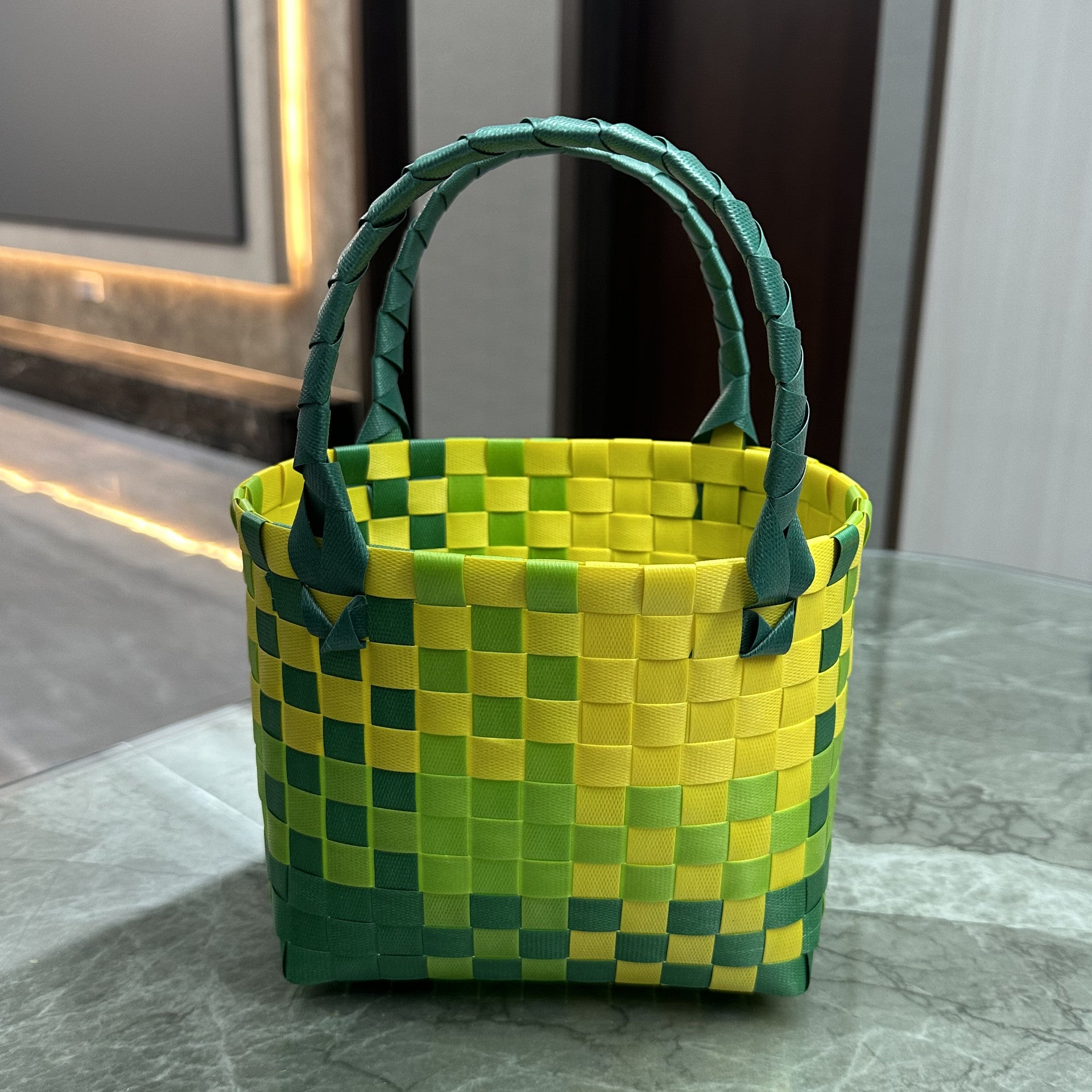 Plastic Woven Small Square Handbag Souvenir Bag