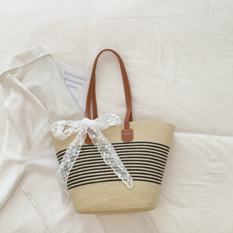 Women Straw Large New Unique Beach Woven Commute Tote Bag