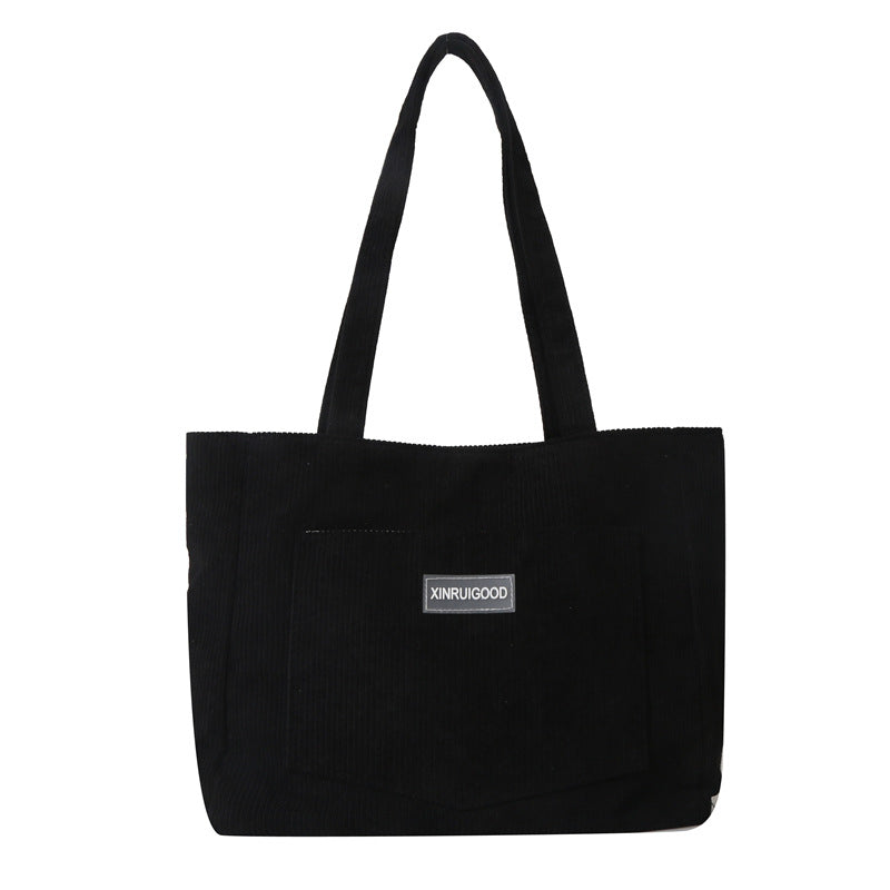 Women's Corduroy Large-Capacity Underarm Tote Bag