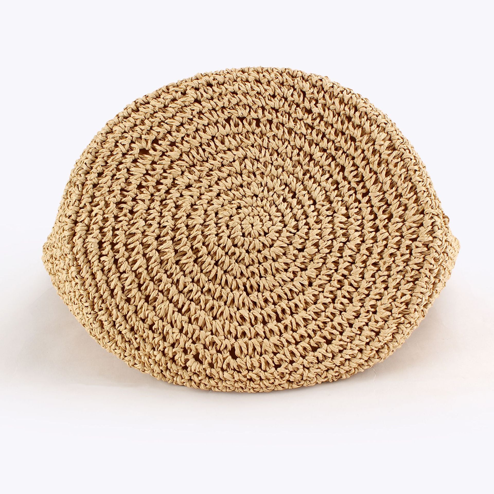 Crochet Paper Openwork Floral Shoulder Straw Tote Bag