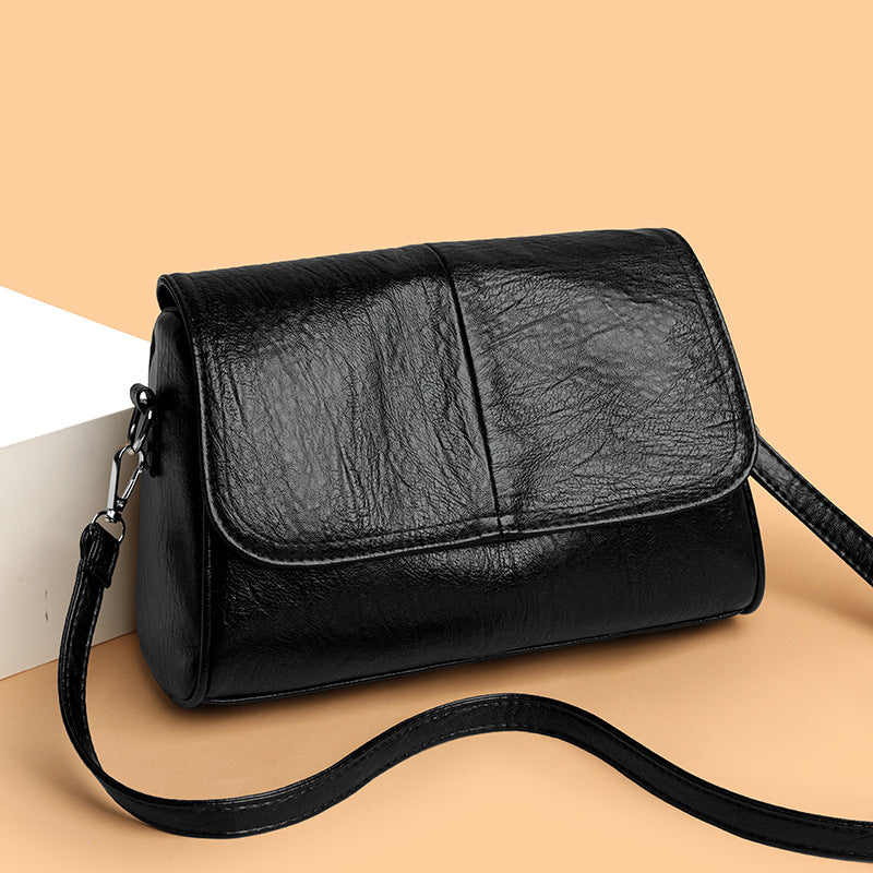 Vintage Leather Crossbody Flap Shoulder Bag