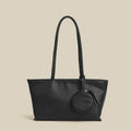 Minimalist PU Leather Shoulder Tote Bag with Coin Pouch