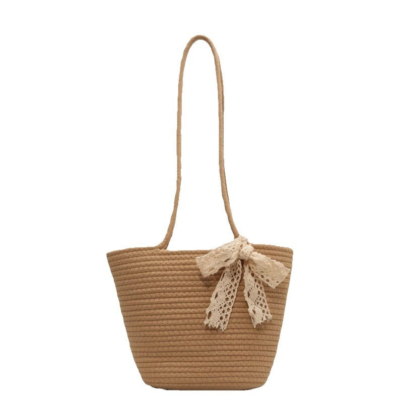 Women 2026 New Summer Handheld Shoulder Woven Straw Large Tote Bag