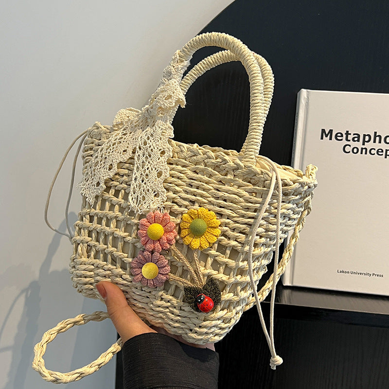 2026 New Straw Woven Crossbody Bucket Bag