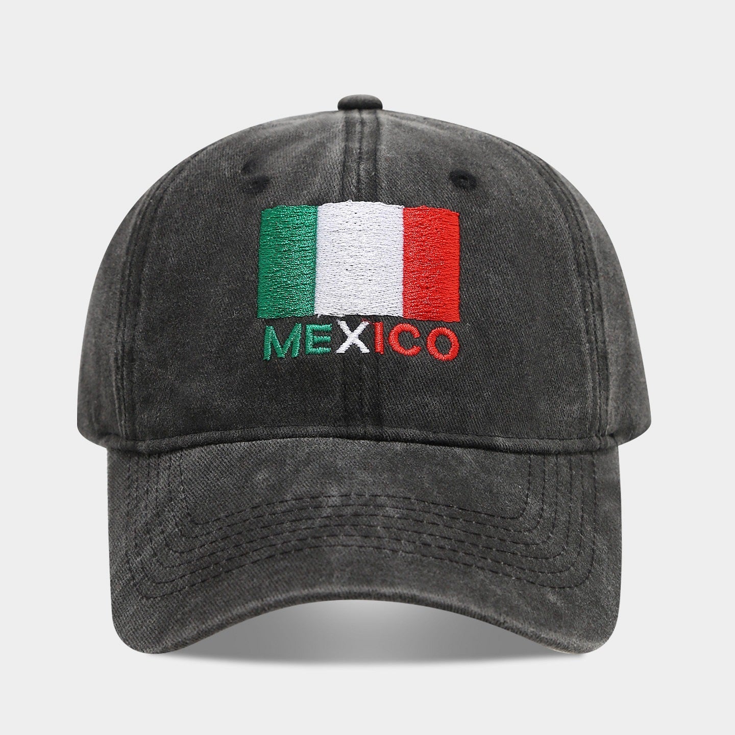 World Cup Flag Embroidered Black Baseball Cap