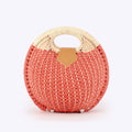 Cute Rattan Shell Bag, Casual Straw Vacation Beach Bag