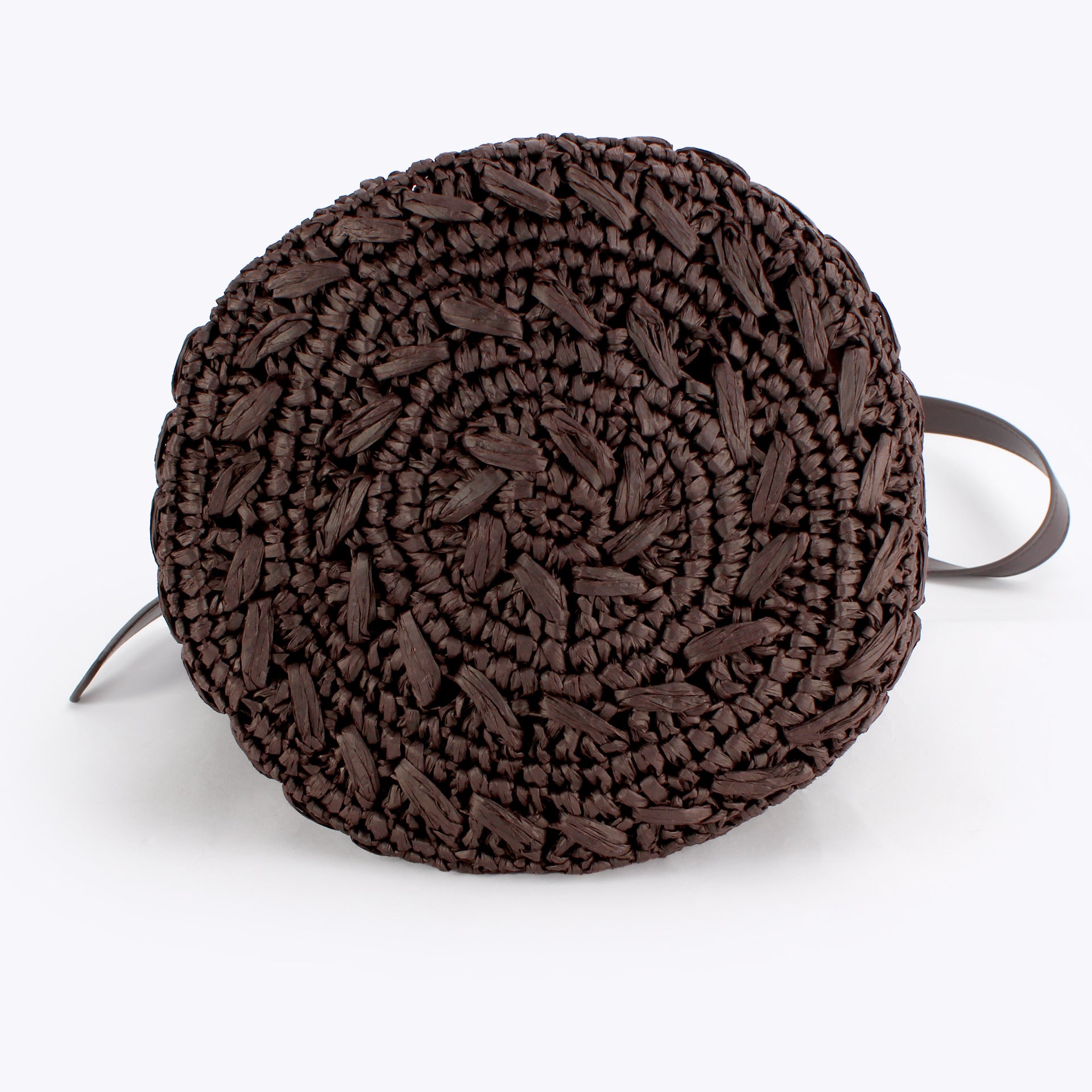 Boho Handwoven Paper Straw Bucket Adjustable Crossbody Shoulder Bag