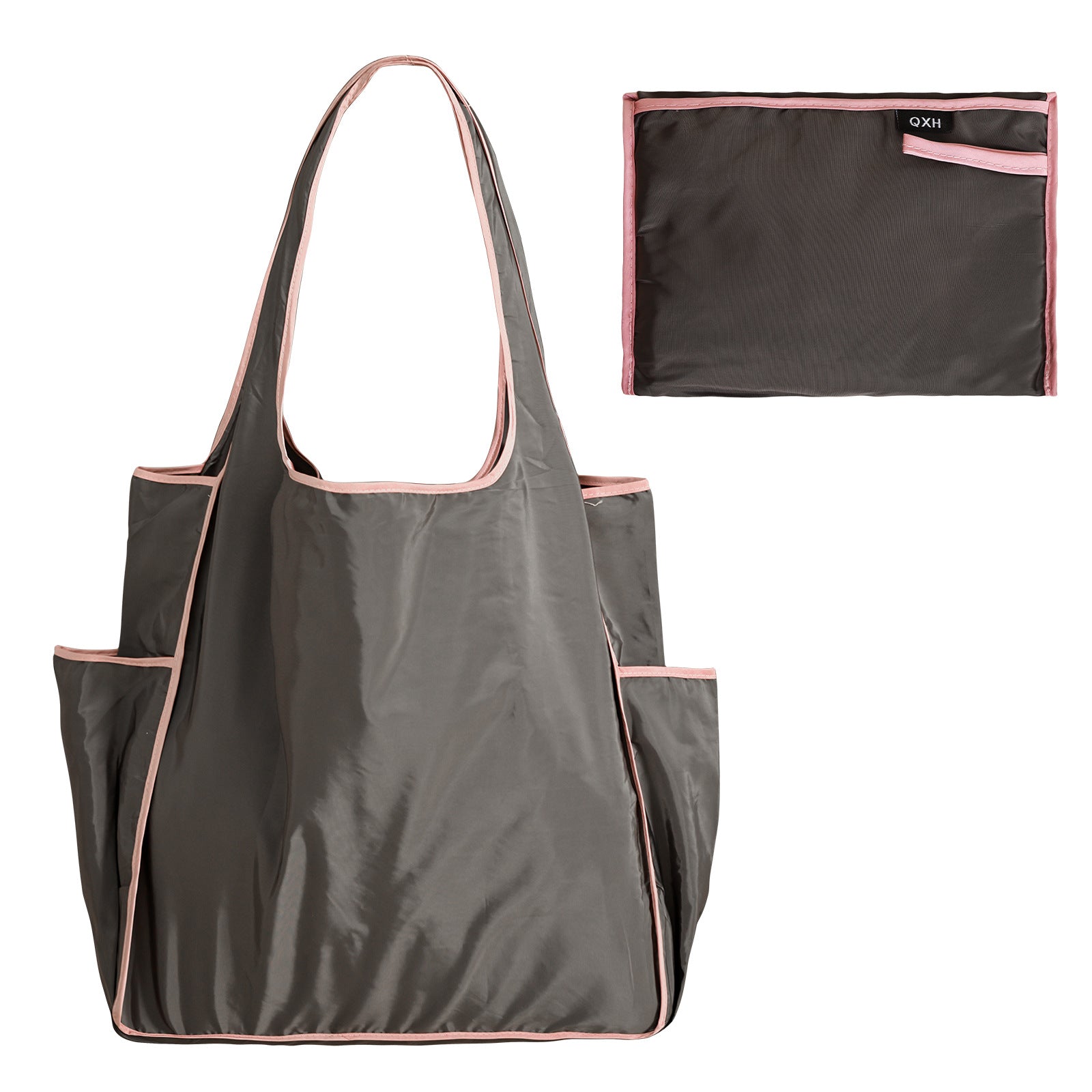 Color Block Large Capacity Folding Waterproof Shopping Bag