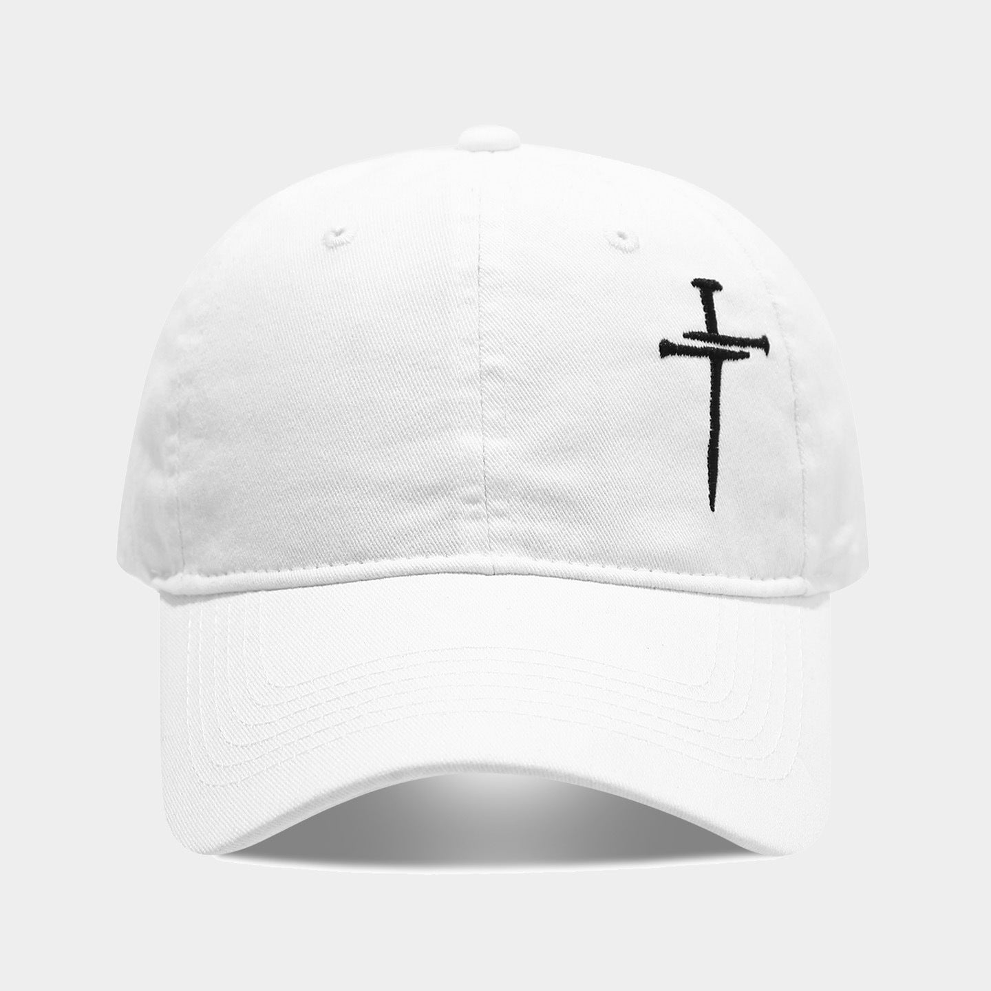 Washed Retro Cotton Embroidered Cross Baseball Cap