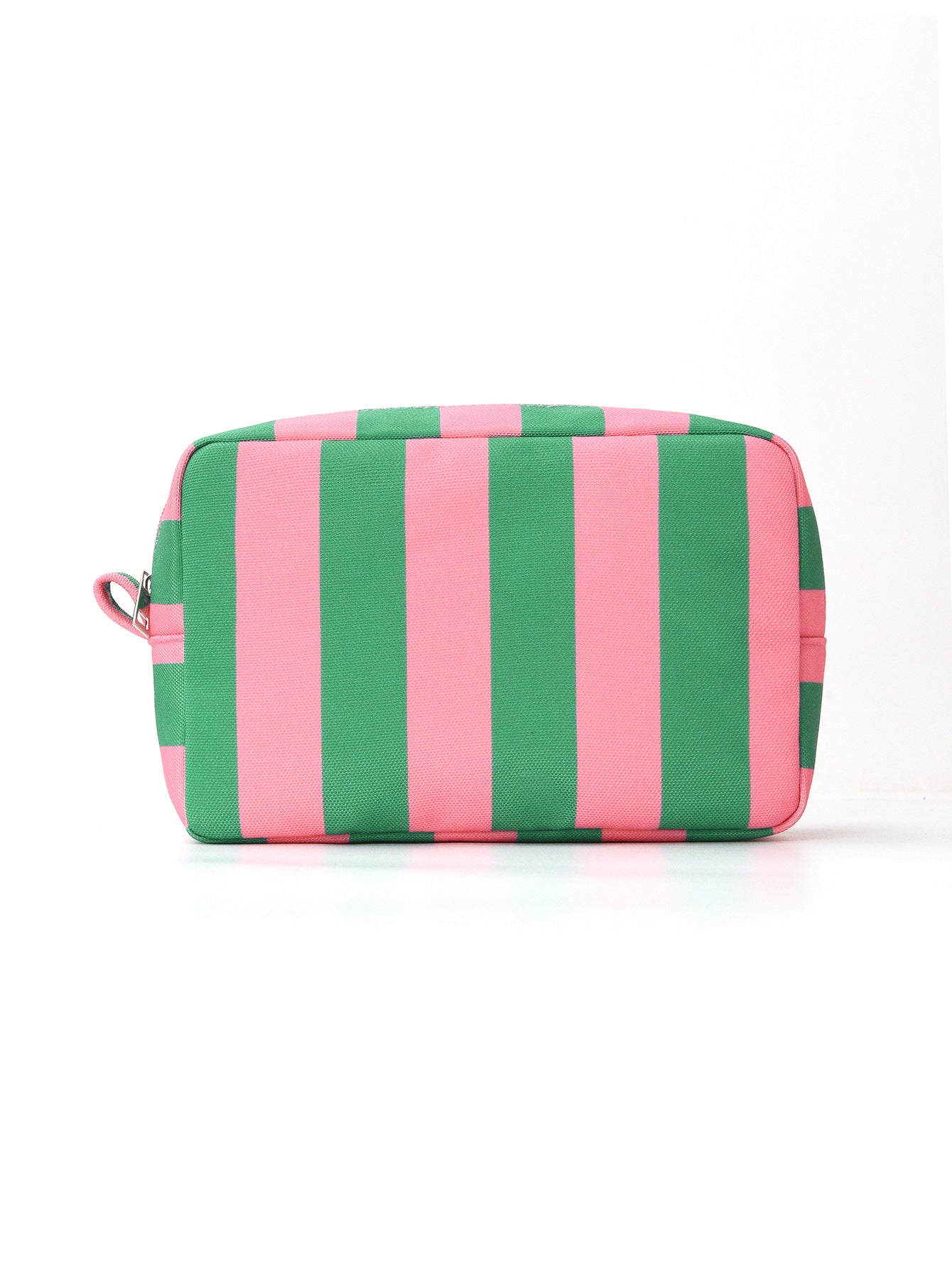 Corduroy Contrast Stripe Vertical Large Opening Octagonal Cosmetic Bag