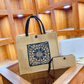 Women Large Capacity Linen Lunch Hand Bag