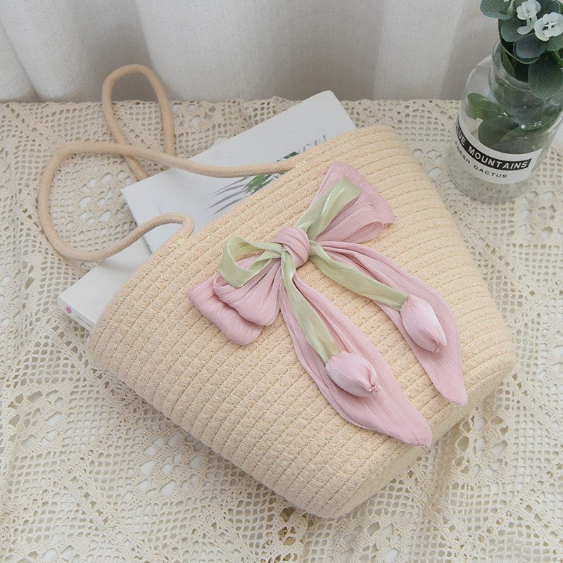 Large Capacity Hand-Woven Tote Crossbody Bag