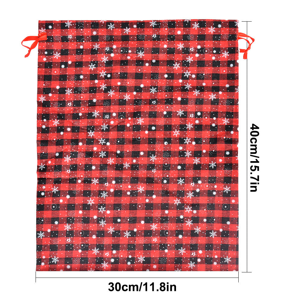 Red Buffalo Plaid Christmas Drawstring Gift Bags