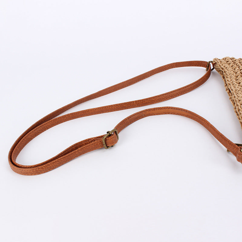 Hollow Paper Rope Woven Crossbody Bag, Summer Beach Vacation Handmade Bag