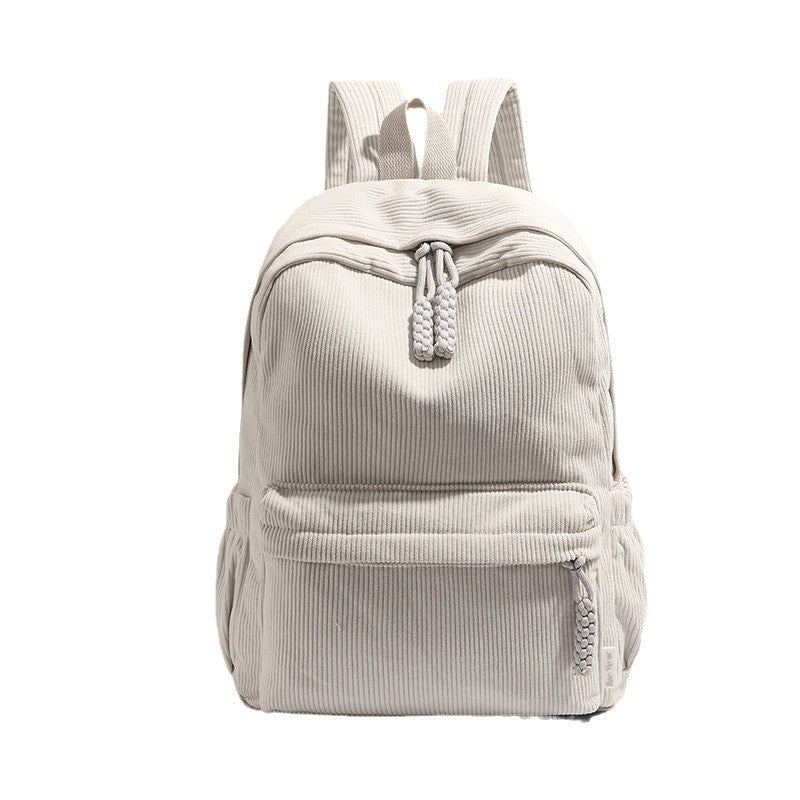 Corduroy Backpack For Women 2026 New Commuter College Student Backpack Casual Versatile Large Capacity Travel Backpack For Men