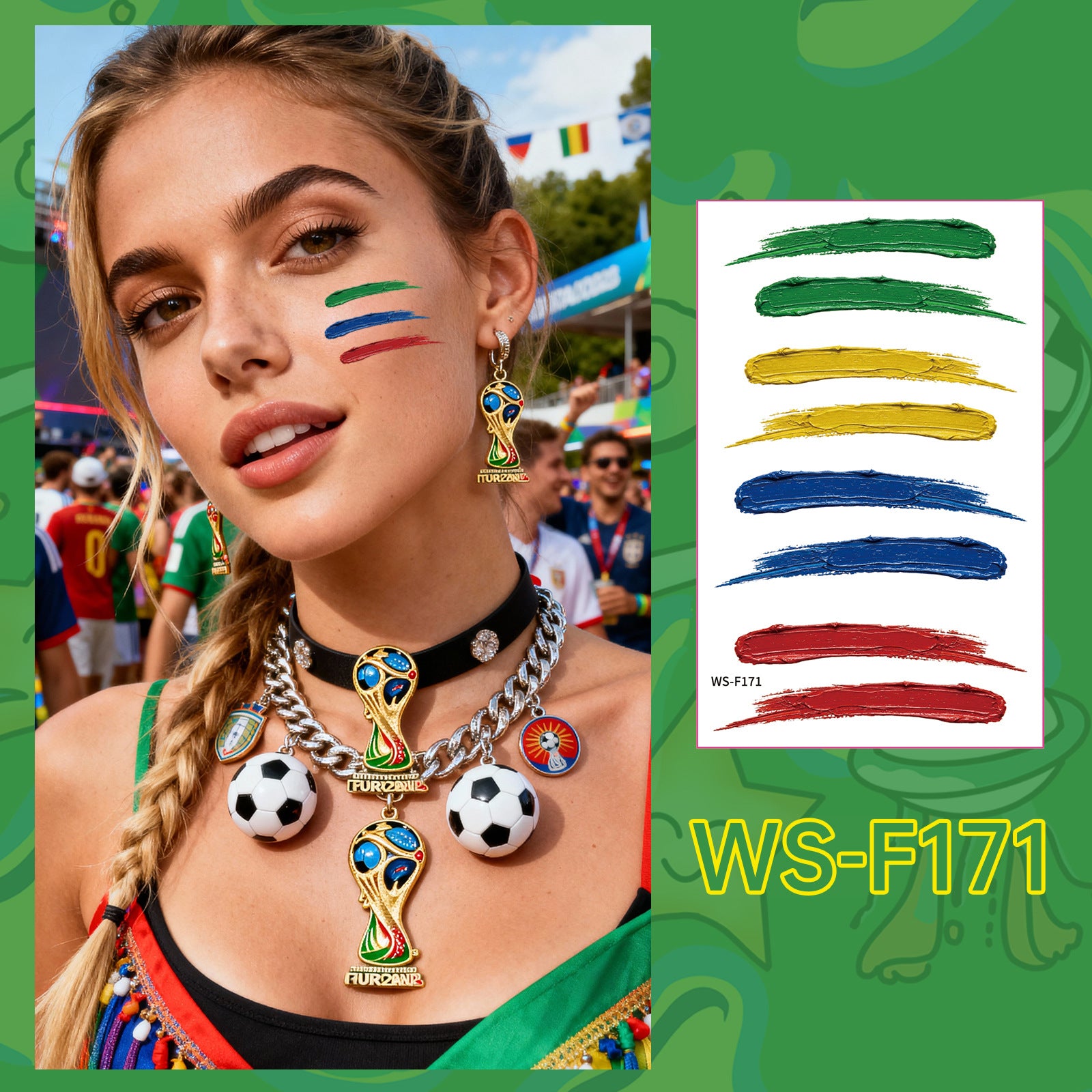 Football World Cup Tattoo Face Stickers