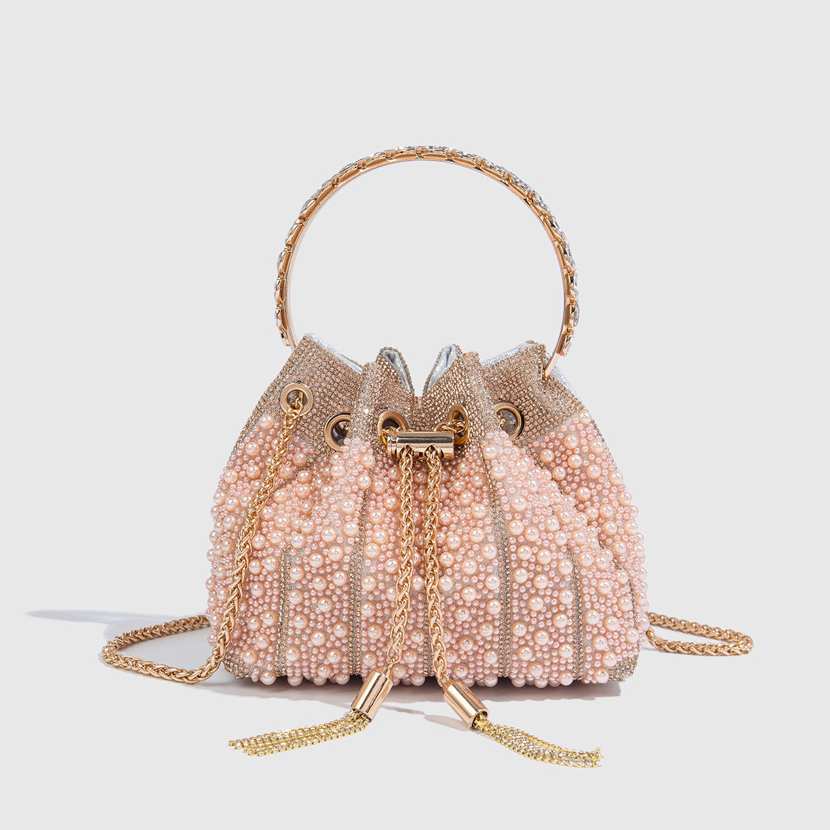 Gradient Full Diamond Tassel Evening Bag