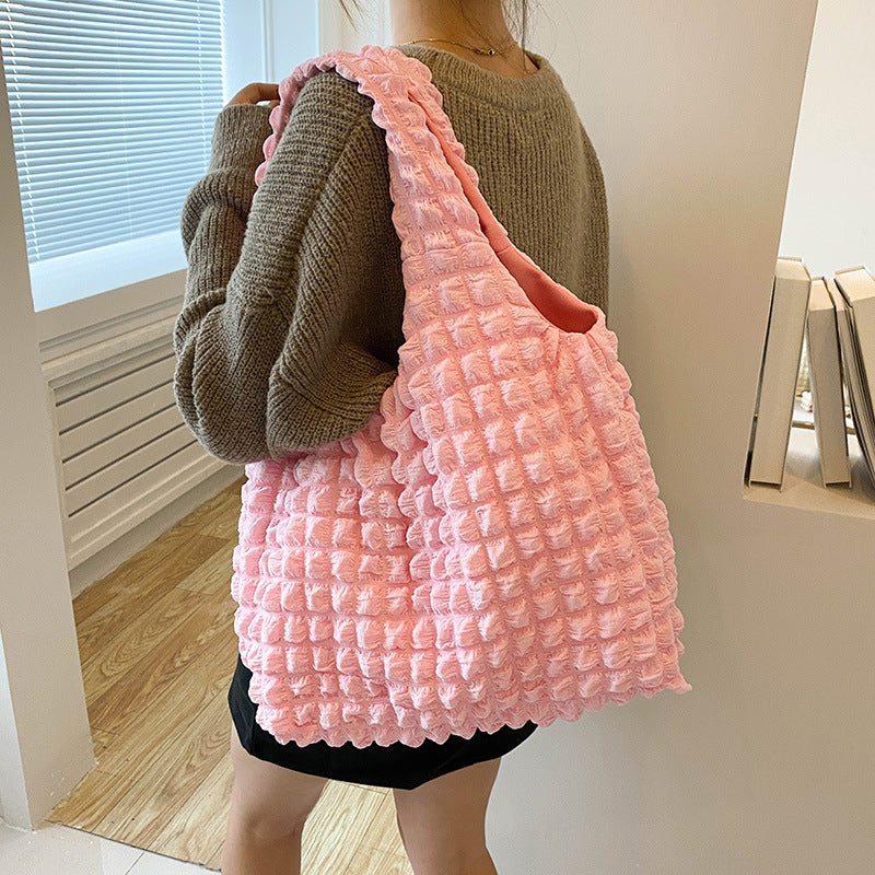 Pleated Cloud Puff Armpit Tote Bag