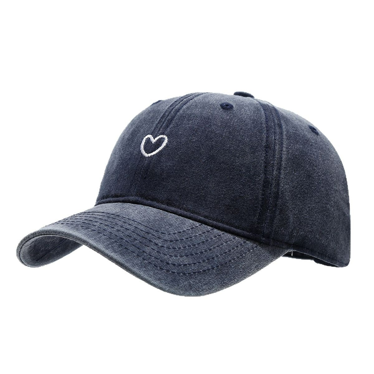 Literary Retro Embroidered Love Soft Peaked Cap