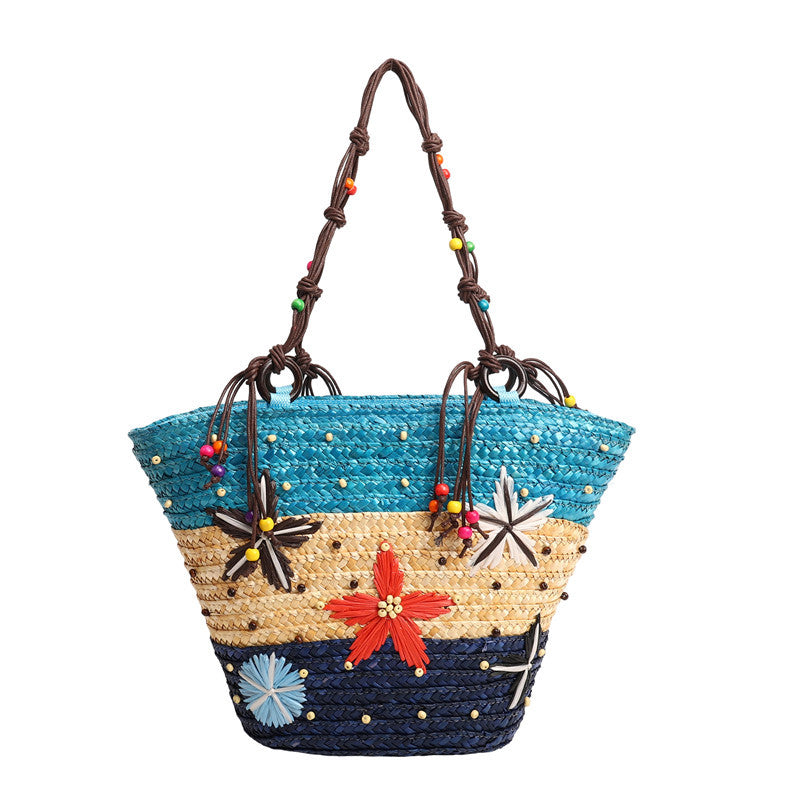 Women 2026 New Spring Beach Straw Ethnic Large Woven Shoulder Handheld Bag