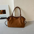 Vintage Suede-Feel Slouchy Shoulder Tote Bag