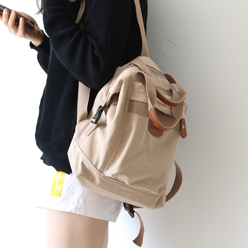 Japanese Retro Canvas Backpack For Women 2026 New Casual Fashion School Bag Korean Version Backpack For Junior High School Students And College Students