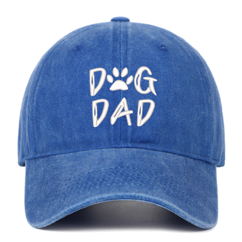 Washed Pure Cotton Embroidered Large Brim Cap