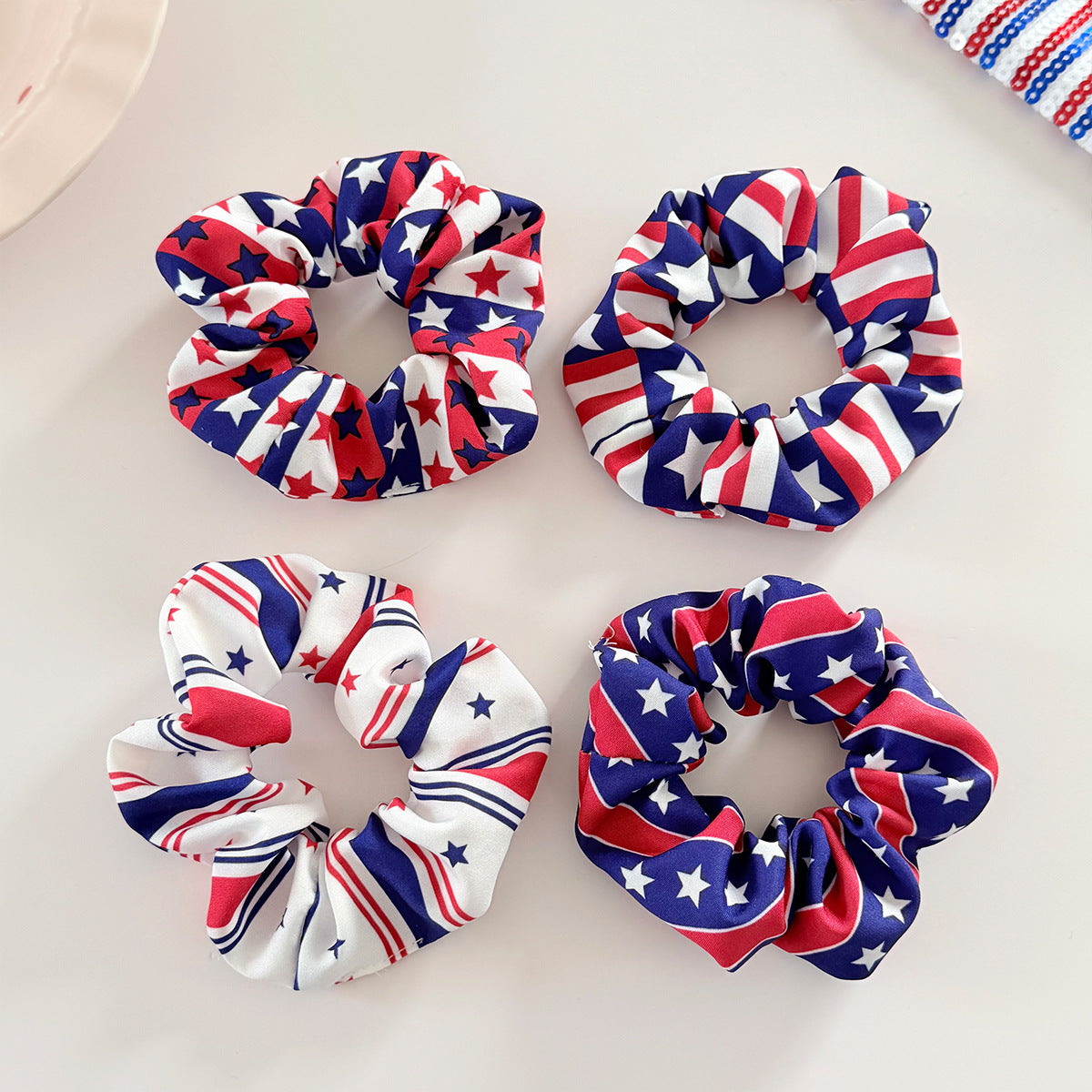 American Independence Day Star Stripe Hair Tie