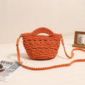 Crossbody Cotton Woven New Cute Handheld Hollow Straw Beach Bag