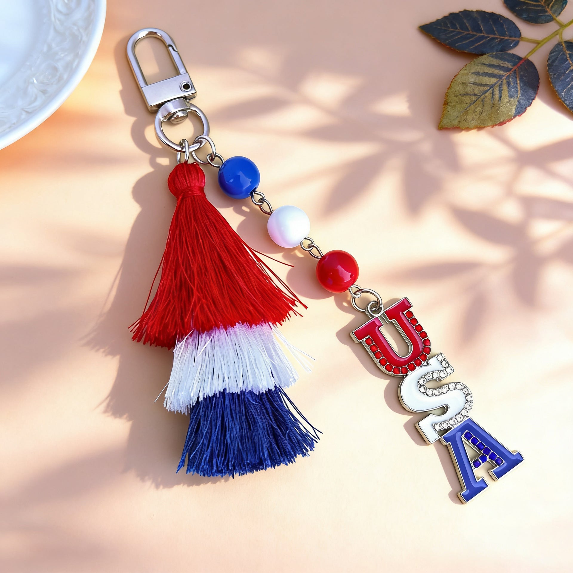 American Independence Day Alloy Love Star Keychain