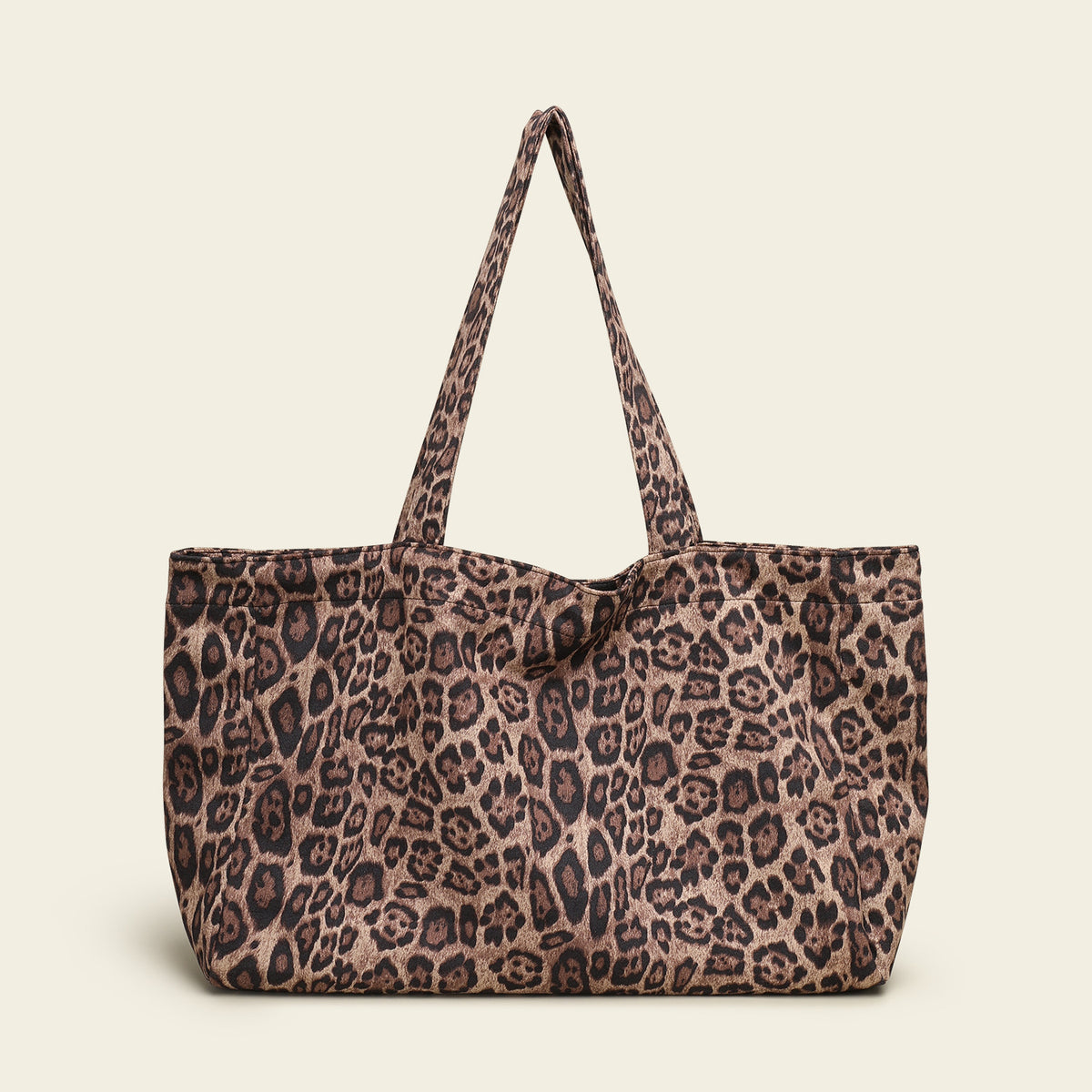 Leopard Print Large Capacity Canvas Tote Shoulder Bag