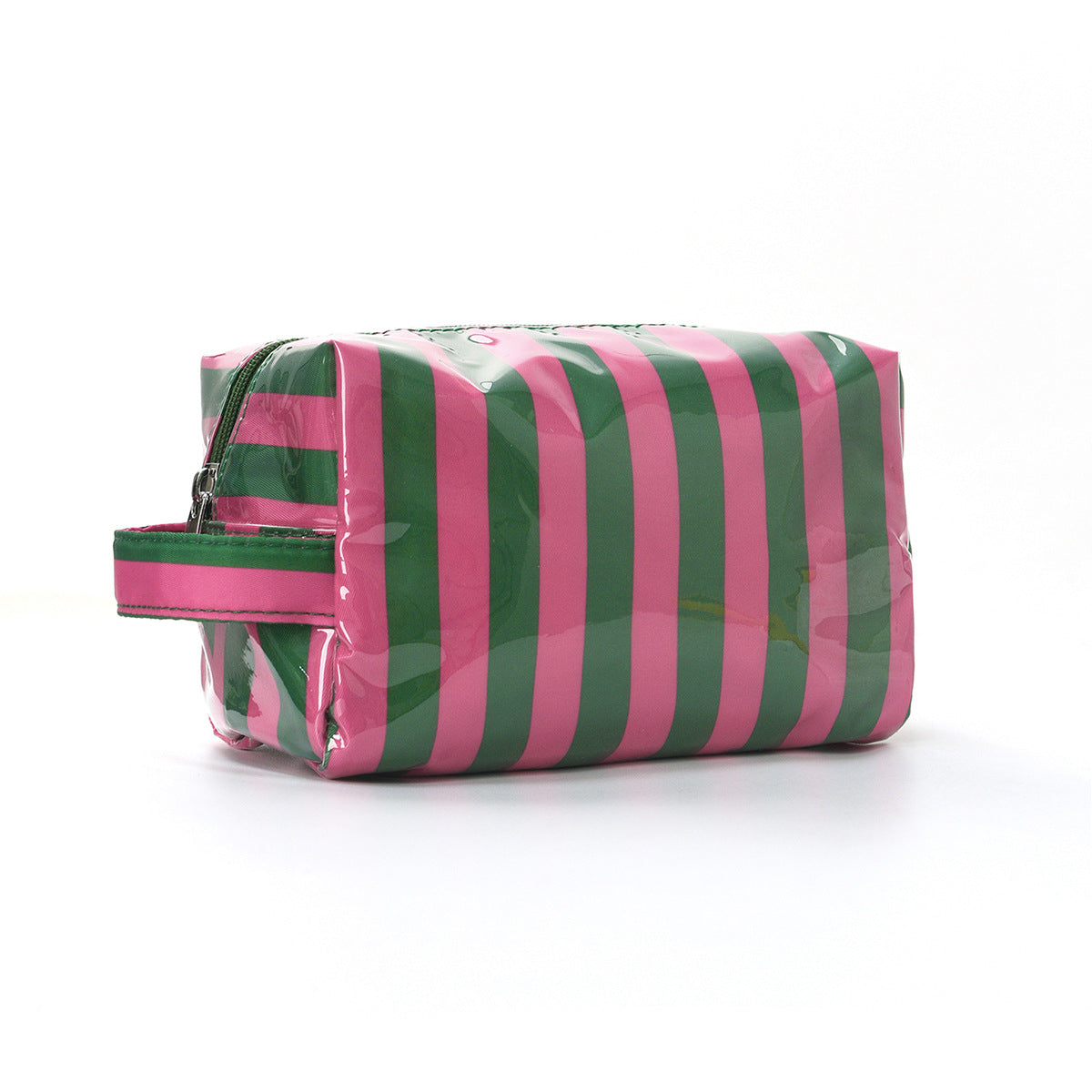 Large-Capacity Striped Travel Cosmetic Bag