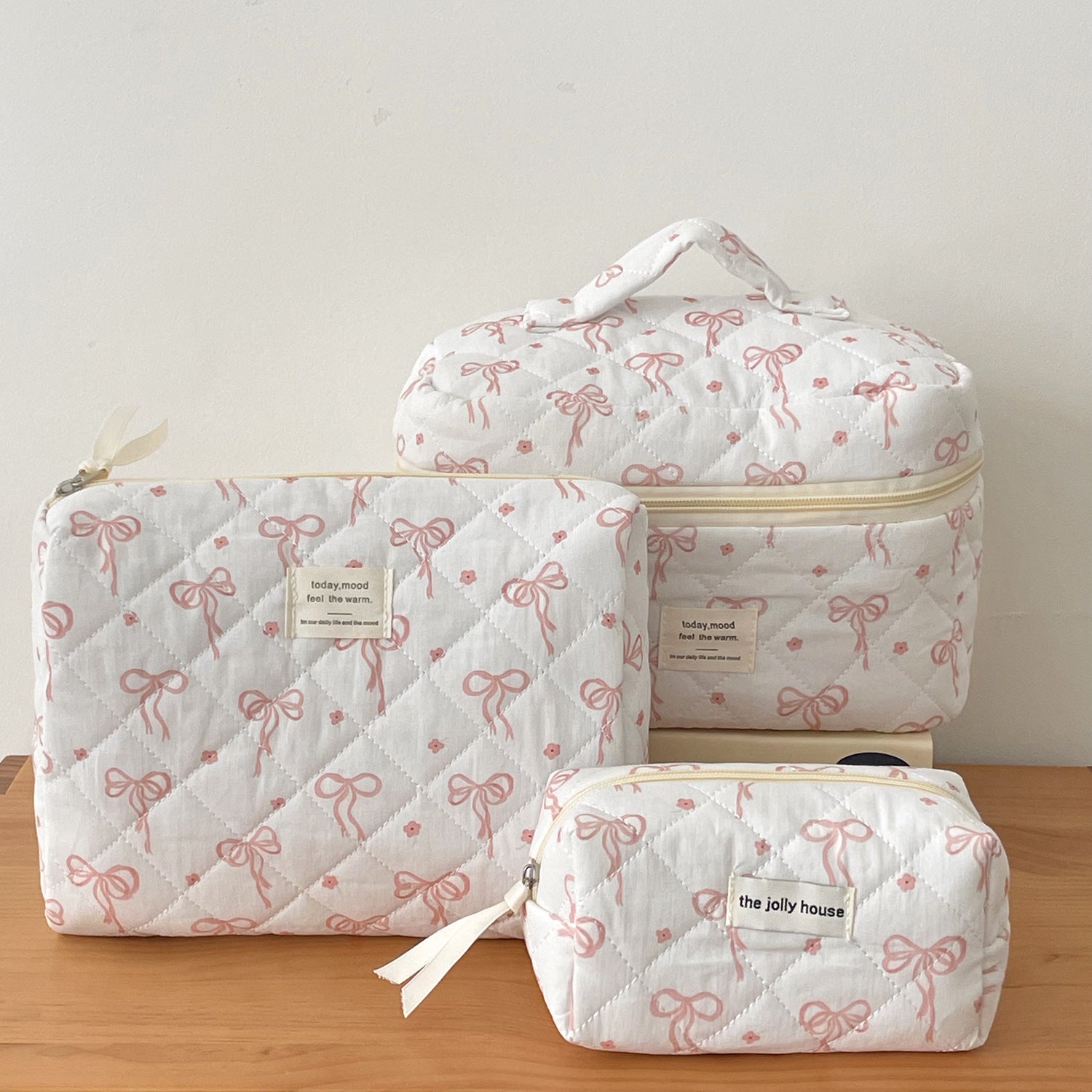 Multi-Pattern Palace Quilted Cosmetic Clutch and Octagonal Set