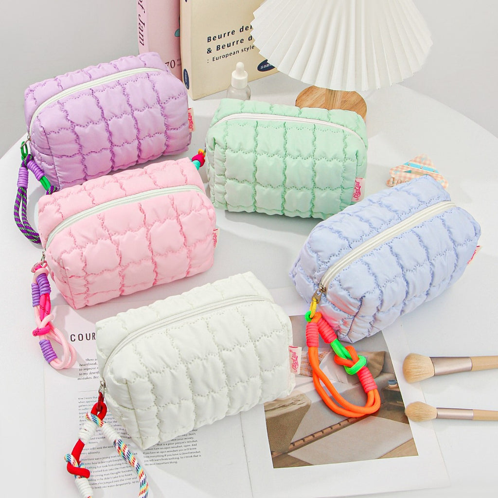 Puff Quilted Octagonal Cosmetic Toiletry Bag