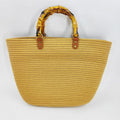 Woven Large Capacity Bamboo Shoulder Tote Bag