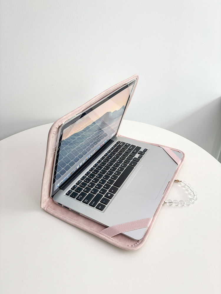 Cute Bear Laptop Sleeve with Acrylic Bead Handle