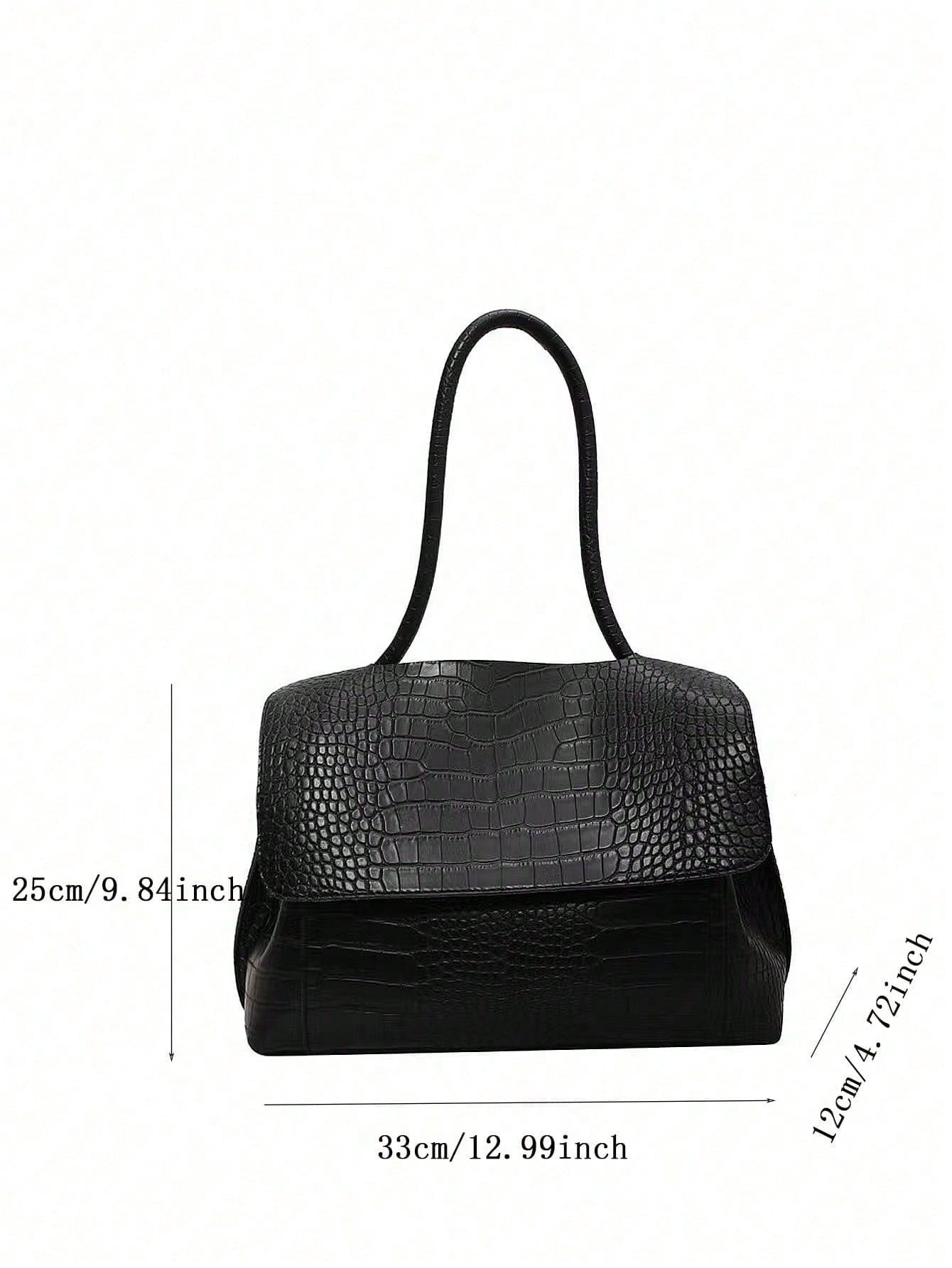 Minimalist Flap Large Vegan Leather Tote Shoulder Bag