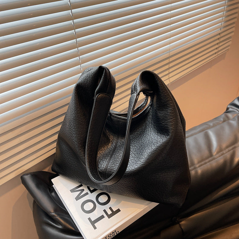 Minimalist Soft PU Slouchy Hobo Shoulder Bag