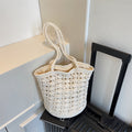 Women Fashion Hollow Woven 2026 New Lazy Shoulder Bucket Beach Bag
