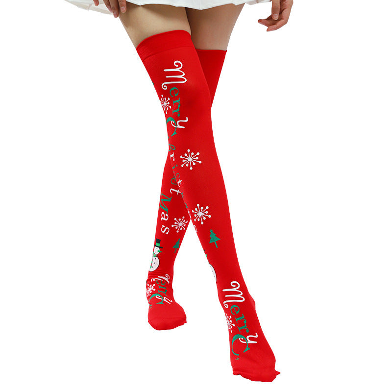 Halloween Faux Blood Splatter Thigh-High Socks