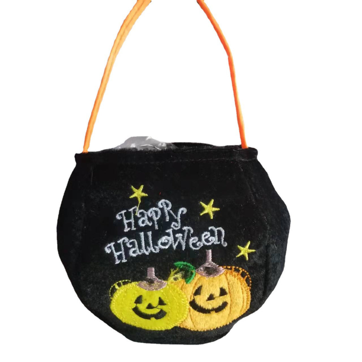 Halloween Portable Embroidered Candy Bag Children's Holiday Decor Prop Halloween Pumpkin Light Bucket Halloween Toast